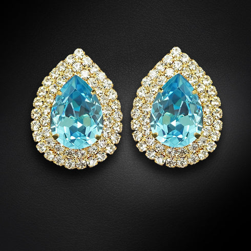 Auskarai "Jasmīnas (Akvamarinas)" su Swarovski™ kristalais